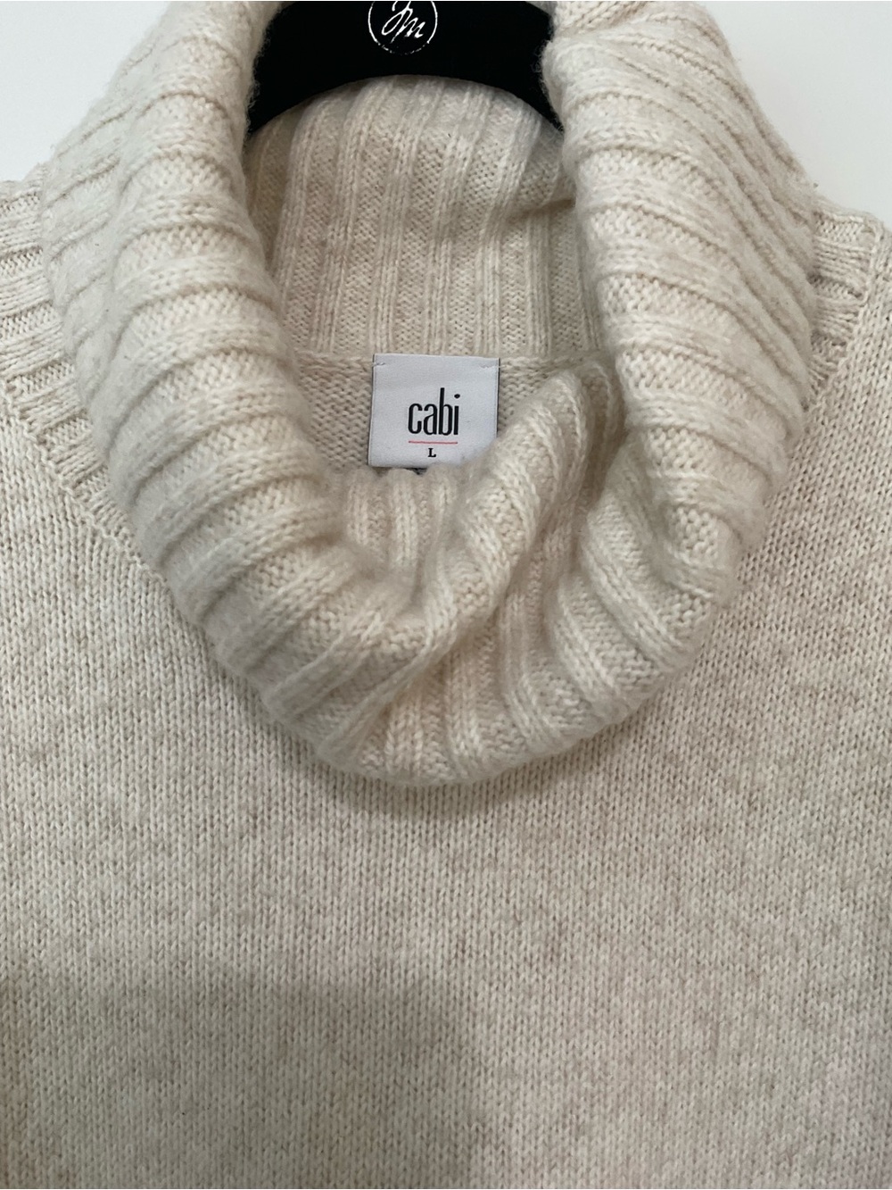 CAbi Cream Cowl Turtleneck Sweater - Picture 2 of 6